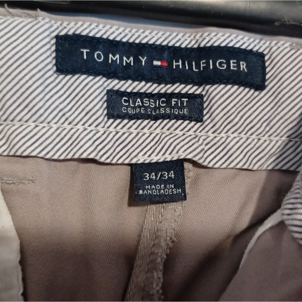Tommy Hilfiger Men's Gray Pants Classic Fit Flat Front SIZE 34/34 - Picture 3 of 6